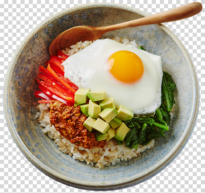 편집이미지 한식 음식 채소 재료 고추 밥 건강 요리 계란 식사 시금치 아보카도 PNG 반숙 한그릇 1 과일 알 파일형식