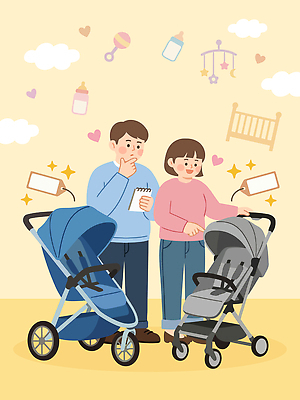 여자 남자 일러스트 가족 대화 사랑 쇼핑 부모 아기용품 정보 아기 메모지 선택 고민 유모차 페어 국내일러스트 AI파일 감정 컨셉 관계 말하기 사람 사무용품 오브젝트 박람회 파일형식 벡터 모션 문구용품