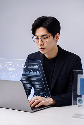 JPG 편집이미지 그래프 기술 실험 사람 노트북 디지털 스크린 자료 정보 업무 작업 분석 회의실 의료성형뷰티 AI_인공지능 편집실사 AI컴퓨터그래픽 AI콘텐츠 컨셉 전자제품 CG 파일형식
