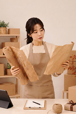 JPG 편집이미지 손 여자 종이 비즈니스 재료 포장 상자 사무실 작업 비교 집중 준비 포장재료 의료성형뷰티 편집실사 AI인물포토 AI콘텐츠 컨셉 사람 신체부위 CG 파일형식 AI포토