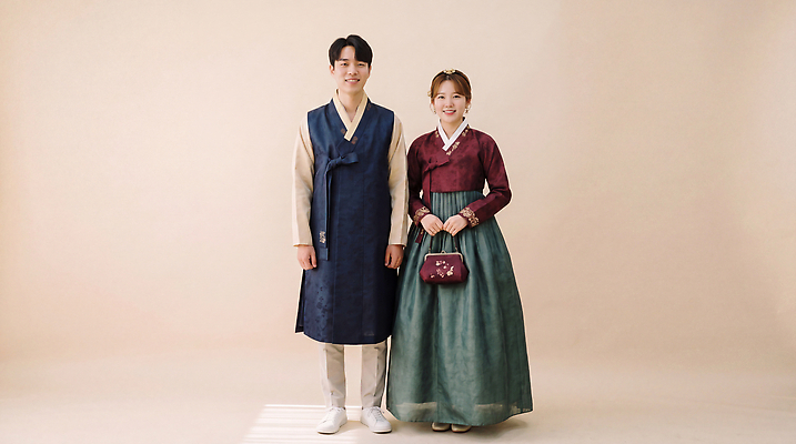 JPG 편집이미지 전통 옷 여자 패션 명절 남자 문화 스튜디오 기념 한국 실내 미소 촬영 한복 의료성형뷰티 편집실사 AI인물포토 AI콘텐츠 한국전통 기념일 아시아 표정 사람 내부 전통의상 CG 파일형식 AI포토 나라 이벤트