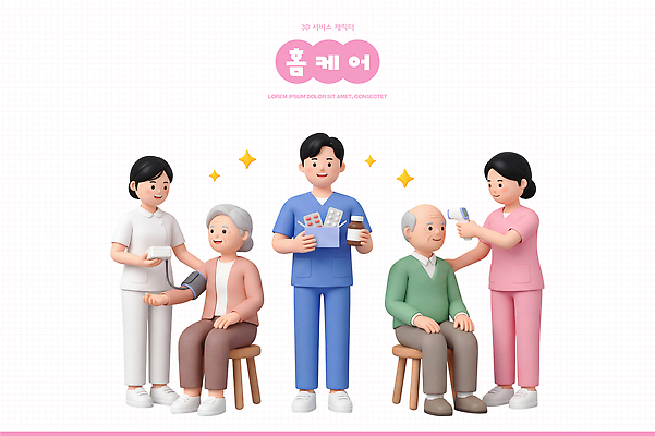 의학 모션 관리 말하기 사람 성인 3D 의료진 간호 측정 파일형식 약 온도 혈압측정 노년 돌봄 서비스 건강 의사 간호사 치료 대화 보살핌 요양 상담 체크 편집이미지 편집3D PSD 남자 여자 홈케어