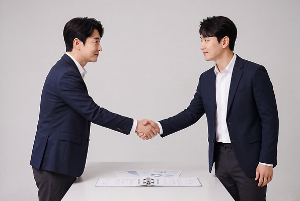 JPG 편집이미지 남자 회사 비즈니스 탁자 회의 악수 직장 대화 협상 정장 비즈니스맨 계약 문서 계약서 의료성형뷰티 편집실사 AI인물포토 AI콘텐츠 옷 가구 말하기 사람 손짓 직장인 CG 파일형식 AI포토 직업 생활용품 모션 오브젝트