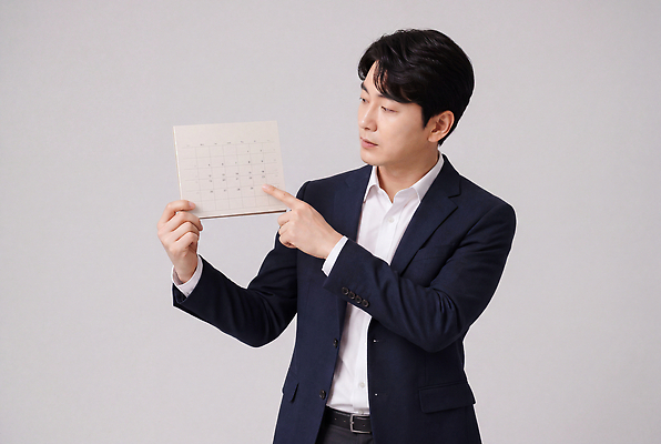 JPG 편집이미지 남자 스튜디오 정장 촬영 달력 가리킴 비즈니스맨 계획 집중 보여주기 의료성형뷰티 편집실사 AI인물포토 AI콘텐츠 옷 컨셉 비즈니스 모션 사람 손짓 직장인 CG 파일형식 AI포토 직업