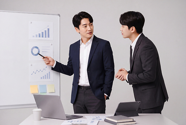 JPG 편집이미지 남자 회사 회의 그래프 직장 대화 설명 정장 전자제품 자료 비즈니스맨 발전 프레젠테이션 보고서 서류판 의료성형뷰티 편집실사 AI인물포토 AI콘텐츠 옷 컨셉 비즈니스 모션 말하기 사람 사무용품 직장인 CG 파일형식 AI포토 직업 문구용품 오브젝트