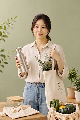 JPG 식물 편집이미지 여자 채소 가방 자연 탁자 실내 건강 생활 환경 재활용 물병 친환경 텀블러 의료성형뷰티 다회용품 편집실사 AI인물포토 AI콘텐츠 잡화 가구 사람 내부 컵 물통 CG 생태계 재활용품 파일형식 AI포토 식기 생활용품 오브젝트