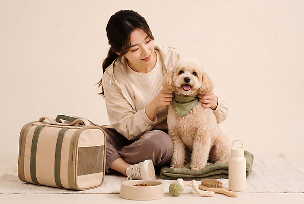 JPG 편집이미지 여자 행복 반려견 가방 실내 반려동물 장난감 스카프 개 강아지 물병 개밥그릇 애견빗 이동가방 의료성형뷰티 편집실사 AI인물포토 AI콘텐츠 동물 그릇 잡화 감정 포유류 사람 내부 목도리 물통 CG 애견용품 파일형식 반려용품 AI포토 식기 오브젝트