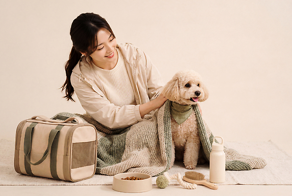 JPG 편집이미지 여자 가방 함께함 반려동물 장난감 개 강아지 담요 물병 개밥그릇 애견빗 이동가방 의료성형뷰티 쓰다듬기 편집실사 AI인물포토 AI콘텐츠 동물 그릇 잡화 컨셉 포유류 모션 사람 물통 CG 애견용품 파일형식 반려용품 AI포토 식기 오브젝트