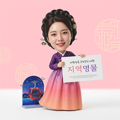 PSD 편집이미지 캐릭터 전통 여자 문화 여행 간판 한국 관광지 한복 알림 지역 케이블카 의료성형뷰티 이미지편집 한국전통 아시아 사람 전통의상 파일형식 나라