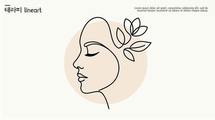 모양 디자인 여자 얼굴 선 잎 일러스트 추상 미술 그림 테라피 창작 스타일 국내일러스트 AI파일 식물 무늬 문화예술 사람 신체부위 뷰티 파일형식 벡터