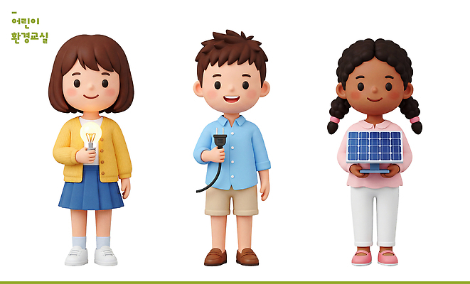 PSD 편집이미지 교육 어린이 전구 기술 학습 환경 에너지 전선 친환경 태양에너지 패널 편집3D 사람 3D 그린에너지 파일형식 디지털합성
