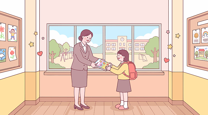 학생 교육 일러스트 창문 교실 책가방 초등학교 대화 책 학습 교사 기쁨 성장 국내일러스트 AI파일 직업 감정 가방 학교 말하기 파일형식 벡터 잡화 모션