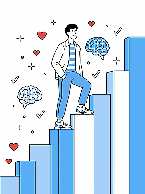 행복 일러스트 성공 건강 사람 평화 계단 희망 도전 성장 하트 발전 목표 계획 두뇌 그림 오르기 국내일러스트 AI파일 모양 감정 컨셉 모션 뇌 파일형식 벡터