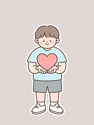 디자인 행복 어린이 포즈 일러스트 사랑 미소 소년 귀여움 하트 그림 국내일러스트 AI파일 모양 남자 감정 컨셉 표정 사람 파일형식 벡터