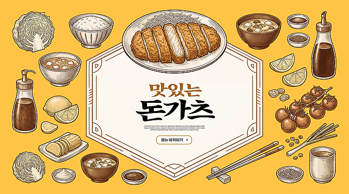 음식 커틀릿 파일형식 돈가스 식사 반찬 밥 국물 요리 재료 일본음식 PSD 일러스트 국내일러스트