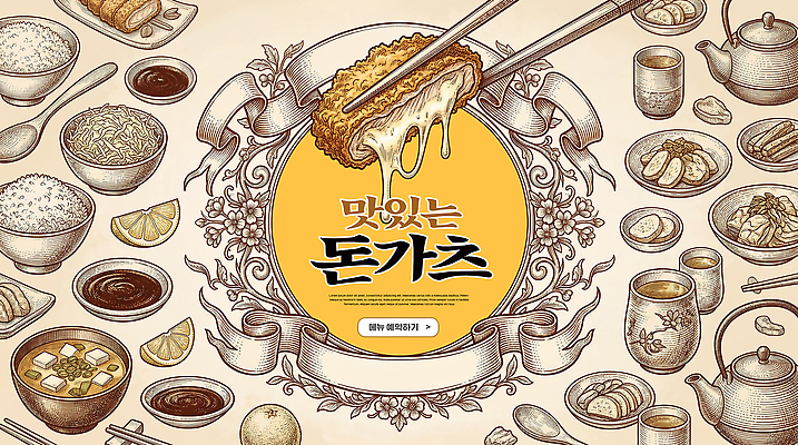 음식 돈가스 파일형식 치즈돈가스 식사 반찬 밥 국 채소 과일 면류 튀김 PSD 일러스트 국내일러스트