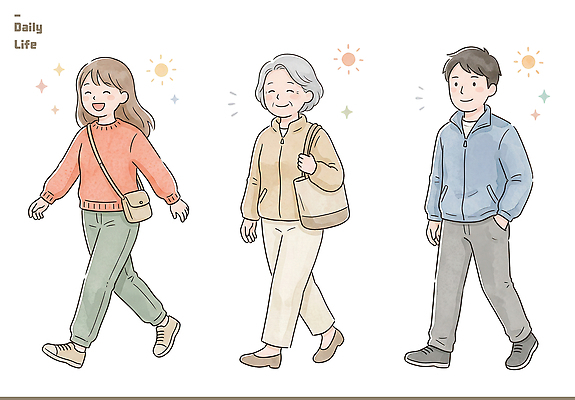 전신 PSD 여자 남자 행복 할머니 가방 일러스트 가족 거리 웃음 일상 걷기 외출 친목 국내일러스트 잡화 노년 감정 관계 모션 표정 사람 라이프 파일형식 성인 생활