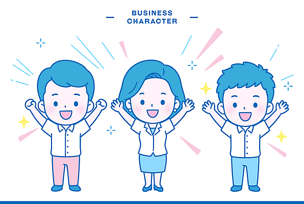 캐릭터 행복 일러스트 비즈니스 협력 웃음 파란색 친구 사무실 귀여움 기쁨 사무원 즐거움 인간관계 일러캐릭터 AI파일 직업 감정 컬러 컨셉 관계 표정 파일형식 벡터