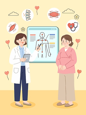 의학 모션 사무용품 의료진 파일형식 벡터 의사 환자 건강 설명 서류판 상담 진료 체크 정보 치료 병원 증상 상담실 일러스트 국내일러스트 AI파일 산후조리원 산후조리