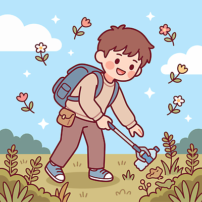 식물 공원 꽃 행복 가방 일러스트 자연 소년 환경 그린캠페인 쓰레기 청소 즐거움 쓰레기줍기 플로깅 국내일러스트 AI파일 잡화 공공시설 남자 감정 어린이 캠페인 생태계 파일형식 벡터 줍기 모션 사람 시설