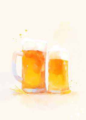 JPG 일러스트 잔 맥주 여름 노란색 거품 시원함 음주 맥주잔 맥주거품 국내일러스트 AI일러스트 AI콘텐츠 식기 계절 컬러 술잔 주류 파일형식 음료