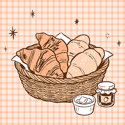 음식 빵 일러스트 탁자 아침 디저트 바구니 식사 빵집 아침식사 잼 크루아상 브런치 버터 소금빵 국내일러스트 AI파일 주간 가구 상점 소스 파일형식 벡터 자연요소 생활용품 양념 오브젝트