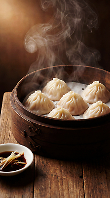 JPG 편집이미지 음식 요리 식사 맛 저녁 수증기 만두 간장 생강 찜기 편집실사 AI포토 AI콘텐츠 컨셉 채소 주방용품 양념 밤 야간 CG 파일형식 자연요소 생활용품 오브젝트