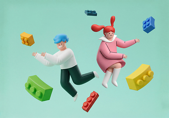 PSD 편집이미지 어린이 놀이 웃음 친구 장난감 블록 즐거움 편집3D 감정 관계 표정 사람 3D 파일형식 디지털합성