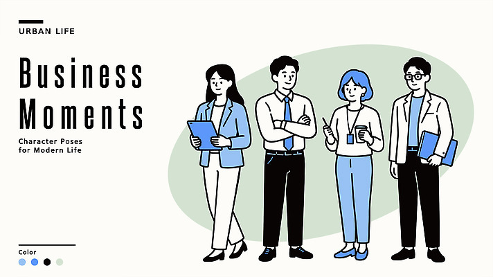 캐릭터 디자인 여자 남자 일러스트 비즈니스 협력 아이디어 대화 사무실 디지털 자료 모임 정보 업무 계획 프레젠테이션 기능 네트워킹 국내일러스트 AI파일 컨셉 말하기 사람 작업 네트워크 파일형식 벡터 모션