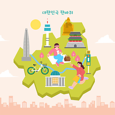 공원 문화 여행 지도 일러스트 서울 한국 여러명 건물 관광지 자전거 숭례문 국회의사당 기념물 63빌딩 세종대왕 국내일러스트 AI파일 건축물 공공시설 아시아 다수 사람 빌딩 바이크 왕 랜드마크 파일형식 벡터 건축 나라 육상교통 시설 교통수단 교통