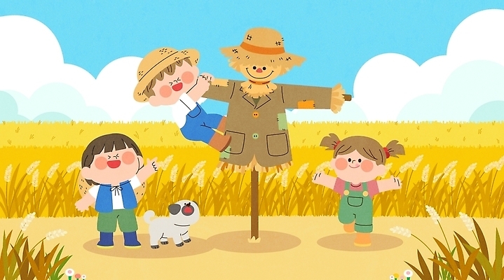 동물 어린이 밭 농업 일러스트 가족 자연 놀이 곡류 웃음 여름 친구 농장 농촌 강아지 즐거움 허수아비 농촌체험 국내일러스트 AI파일 계절 감정 산업 관계 표정 사람 반려동물 시골 체험학습 개 생태계 파일형식 벡터 포유류 체험 컨셉