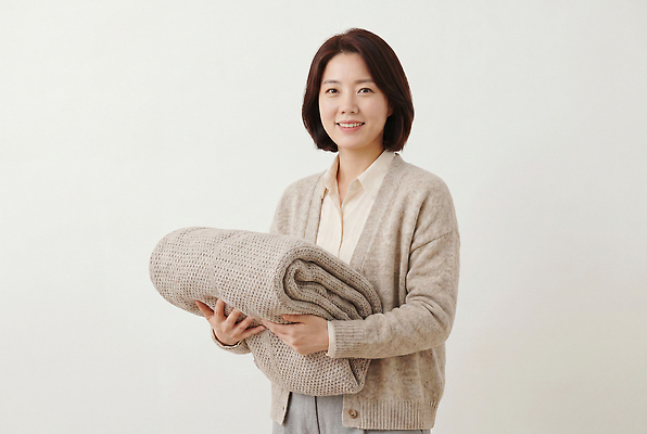 JPG 편집이미지 여자 실내 따뜻함 미소 일상 편안함 담요 오브젝트 의료성형뷰티 거주 편집실사 AI인물포토 AI콘텐츠 표정 사람 내부 라이프 감각 CG 파일형식 AI포토 생활