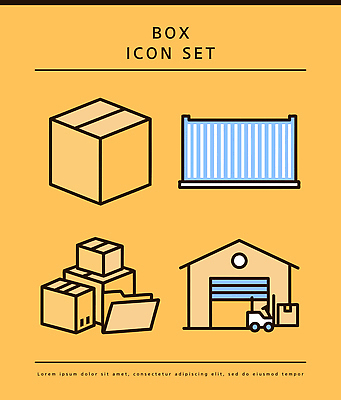 디자인 일러스트 포장 세트 운송업 상품 컨테이너 종이상자 배송 창고 저장 지게차 택배상자 적재 물류 국내일러스트 AI파일 산업 상자 중장비 택배 파일형식 벡터 산업장비 장비