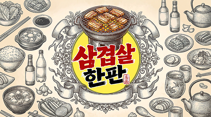 PSD 한식 음식 일러스트 반찬 김치 주류 마늘 육류 요리 식사 된장찌개 삼겹살 막걸리 소주 쌈채소 국내일러스트 음료 채소 식재료 돼지고기 찌개 파일형식
