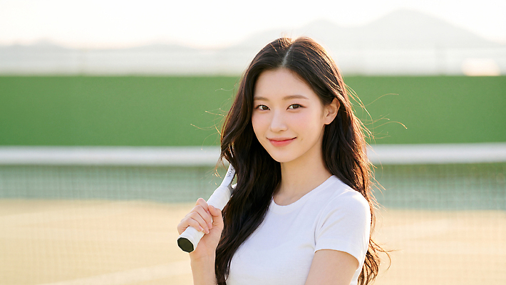JPG 편집이미지 여자 스포츠 웃음 운동 햇빛 테니스 라켓 테니스장 의료성형뷰티 편집실사 AI인물포토 AI콘텐츠 스포츠용품 스포츠시설 표정 건강 사람 빛 구기 CG 파일형식 AI포토 오브젝트 시설