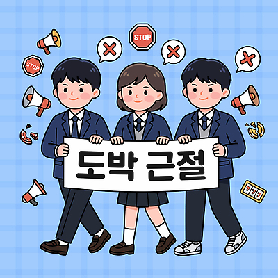 문자 학생 옷 관계 모션 청소년 도박 공동체 파일형식 벡터 현수막 걷기 교복 경고 기호 참여 캠페인 사회 중학생 교육 메시지 친구 국내일러스트 일러스트 AI파일 청소년도박