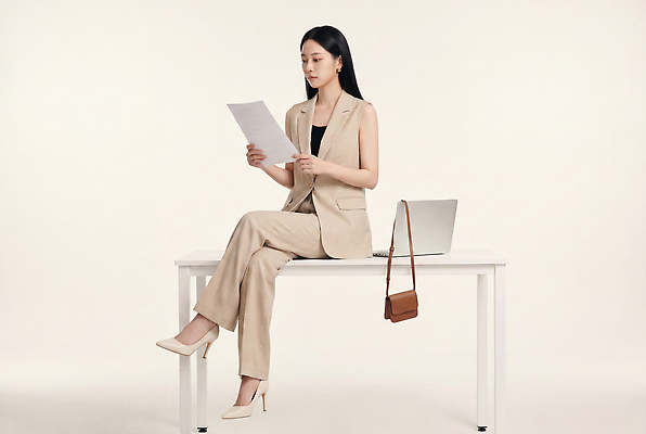 JPG 편집이미지 옷 여자 포즈 가방 비즈니스 탁자 노트북 작업 사무 비즈니스우먼 집중 읽기 문서 의료성형뷰티 편집실사 AI인물포토 AI콘텐츠 잡화 가구 컨셉 모션 사람 전자제품 업무 직장인 CG 파일형식 AI포토 직업 생활용품 오브젝트