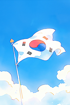 JPG 기념일 문화 상징 일러스트 하늘 바람 한국 축제 자유 깃발 국기 태극기 태극 게양대 국내일러스트 AI일러스트 AI콘텐츠 자연요소 문양 아시아 컨셉 날씨 이벤트 파일형식 나라