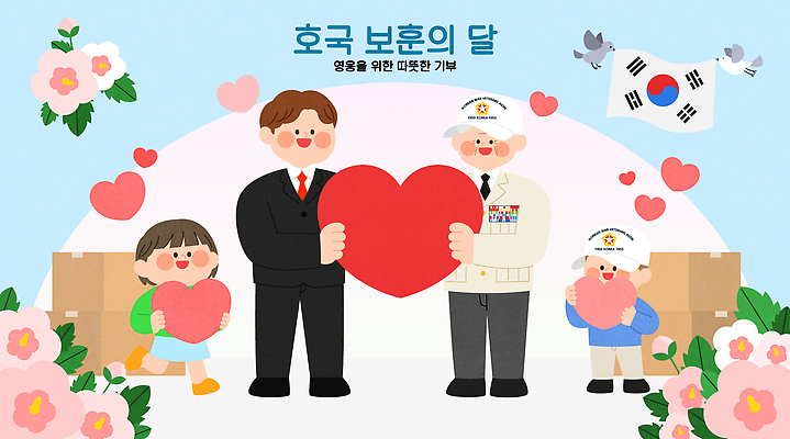 모양 감정 아시아 컨셉 사람 성인 도움 6월 파일형식 벡터 참전용사 이벤트 사랑 하트 기부 남자 노년 어린이 함께함 기념 한국 봉사 마음 희망 상징 호국보훈의달 AI파일 국내일러스트 일러스트