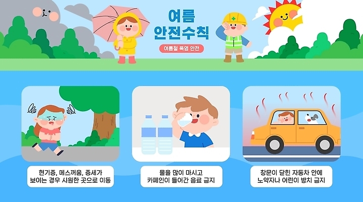 교육 이동 일러스트 자동차 건강 안전 소녀 소년 물 여름 더위 위험 예방 안전수칙 방치 자동차내부 주의사항 현기증 국내일러스트 폭염대비 AI파일 자연요소 계절 여자 남자 어린이 육상교통 컨셉 날씨 주의 내부 대비 증상 파일형식 벡터 교통수단 사람 교통