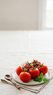 JPG 편집이미지 접시 음식 토마토 채소 재료 요리 식사 신선 바질 건강식 나무스푼 편집실사 AI포토 AI콘텐츠 식기 CG 나무숟가락 파일형식 숟가락 수저