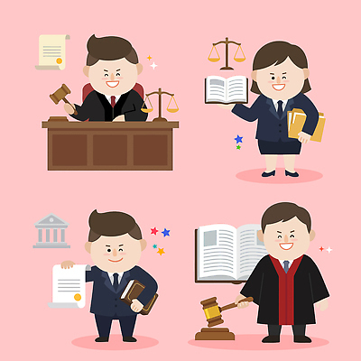 여자 남자 일러스트 책 사무 사건 판사 검사 문서 법 증거 법관 판결 법원 변호사 법전 법정 국내일러스트 AI파일 직업 사람 업무 법률가 파일형식 벡터 작업