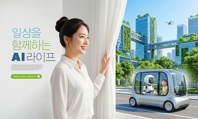 PSD 편집이미지 어린이 창문 미래 기술 웃음 사람 일상 생활 도심 로봇 드론 의료성형뷰티 AI_인공지능 이미지편집 컨셉 표정 라이프 도시 파일형식