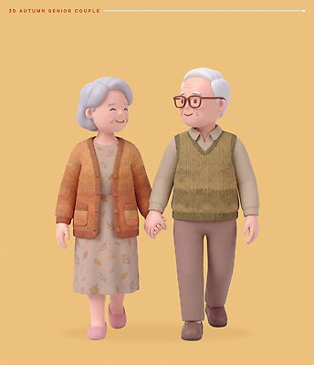PSD 편집이미지 커플 옷 여자 노년 남자 행복 미소 걷기 손잡기 노부부 가을 편안함 부드러움 편집3D 부부 계절 감정 관계 모션 표정 사람 성인 3D 감각 파일형식 디지털합성