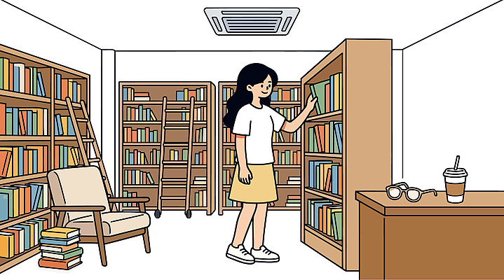 문화 음료 의자 일러스트 책장 선반 사람 책 여름휴가 학습 독서 자료 공간 교양 선택 도서관 더위 읽기 책상 국내일러스트 AI파일 교육 가구 컨셉 모션 날씨 휴가 여름 파일형식 벡터 계절 생활용품 오브젝트