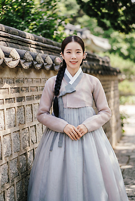 JPG 나무 편집이미지 전통 옷 여자 문화 거리 한옥 한국 돌담 웃음 건물 여름 햇빛 궁전 한복 의료성형뷰티 편집실사 AI인물포토 AI콘텐츠 식물 한국전통 건축물 계절 아시아 고건축 표정 사람 빛 담장 돌 바위 전통의상 CG 파일형식 AI포토 건축 나라