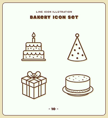 모자 라인일러스트 일러스트 디저트 선물 파티 케이크 빵집 생일 엘리먼트 국내일러스트 AI파일 잡화 기념일 음식 이벤트 상점 파일형식 벡터
