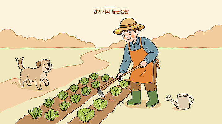 모자 남자 밭 채소 일러스트 햇빛 정원 경작 농사 흙 농촌 작업 강아지 농부 농기구 즐거움 기르기 국내일러스트 AI파일 직업 잡화 감정 농업 사람 빛 반려동물 시골 개 돌봄 파일형식 벡터 동물 산업 포유류 모션