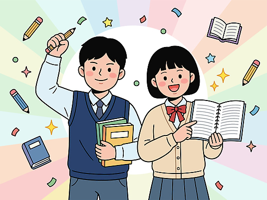 학생 여학생 교육 남학생 일러스트 학교 청소년 학용품 책 친구 학습 연필 파이팅 공책 수능 즐거움 교과서 준비 수험생 수능대비 국내일러스트 AI파일 여자 남자 감정 관계 모션 고등학생 문구용품 교재 사람 필기구 시험 파일형식 벡터 오브젝트