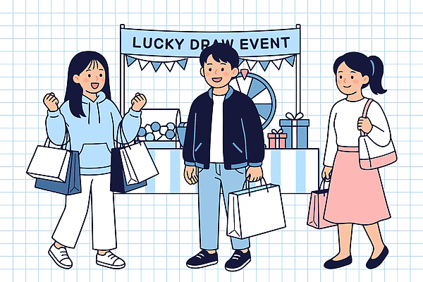 일러스트 봉투 선물 사람 이벤트 세명 친구 쇼핑 기쁨 만남 즐거움 오브젝트 외출 아이템 부스 경품 참여 국내일러스트 AI파일 감정 컨셉 관계 파일형식 벡터